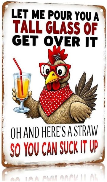 Funny Chicken Gifts Chicken Cluck Around and Find Out Tin Sign for Home Farm Chicken Coop Farmhouse Kicthen Garden Decor 12 X 16 Inch