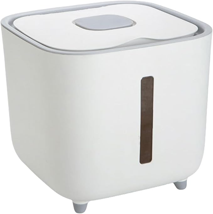 Rice Dispenser - 10kg Airtight Storage Container Clear Window, Bulk Grain Keeper Box, Secure Lid Dry Goods Organizer, Pantry Capacity Solution, Moisture Control Canister | for Kitchen Cereal Pasta