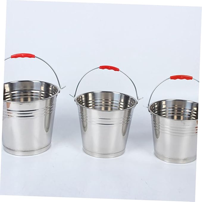 Stainless Steel 304 Milk Bucket with Lid Thickened Round Water Container for Farm Use Multipurpose Heavy-Duty Milk Storage Bucket Non-Magnetic