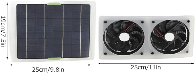 DAUERHAFT 100W Compact Solar Exhaust Ventilation Fan and Chicken Coop Fan for Greenhouses, Doghouses, Sheds