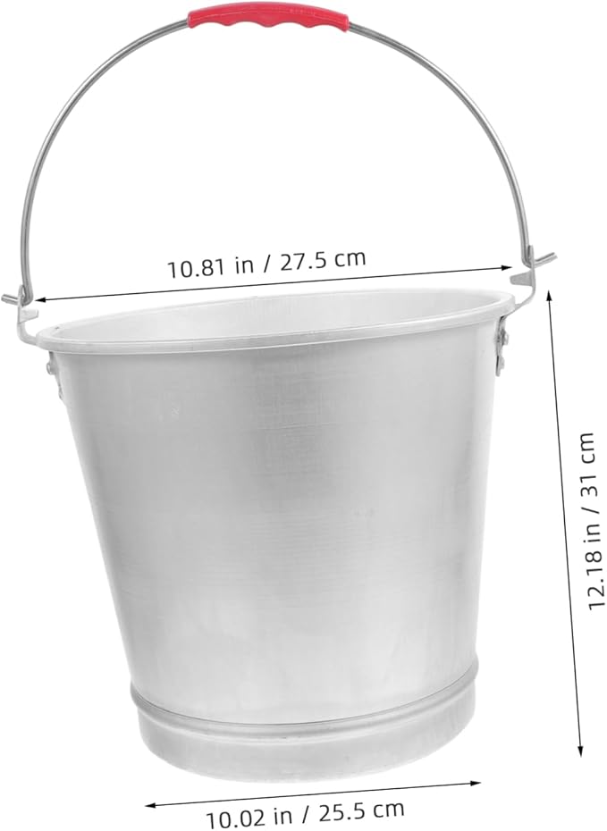 PRETYZOOM Portable Aluminum Milk Storage Bucket Heavy Duty Water Container for Beach Farm and Camping Corrosion Resistant Capacity Easy to Clean