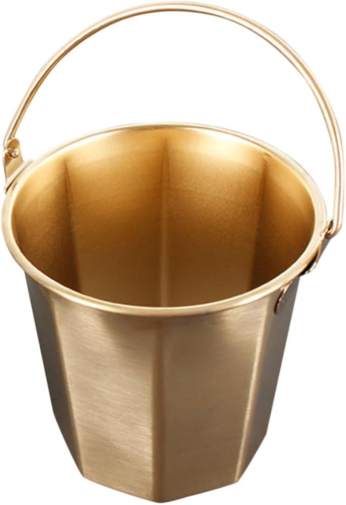 Mikinona Thickened Stainless Steel Water Bucket Handle Portable Multipurpose Container for Camping Outdoor Use and Home Sturdy Water Holder for Farm and Utility
