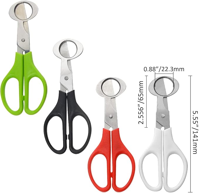 4Pack Stainless Steel Quail Egg Cutter - Scissors, Pigeon Egg Cutter Tool, Opener, Cracker for Home Kitchen (Four Colors)