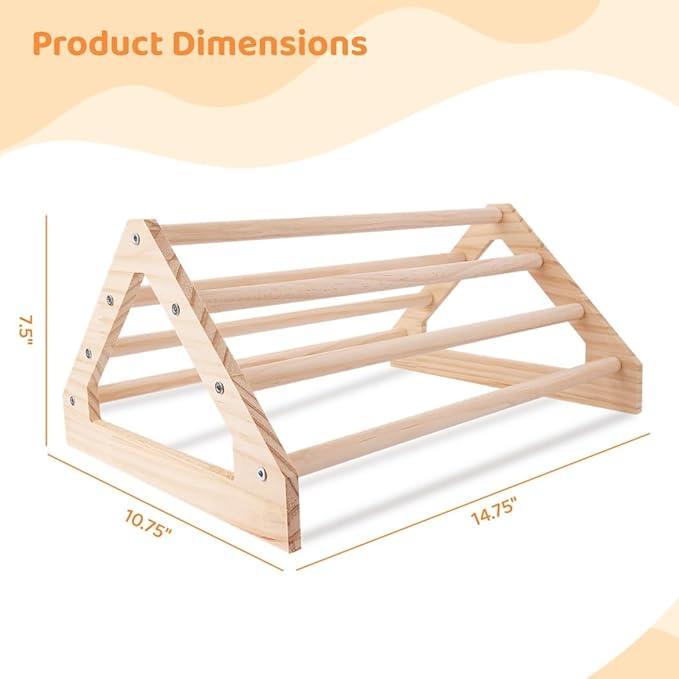Chick Training Perch, Wooden Roosting Bar, Chicken Perch Stand for Brooder & Coop, Entertaining Jungle Gym for Chicks, 14.75X10.75X7.25 Inches