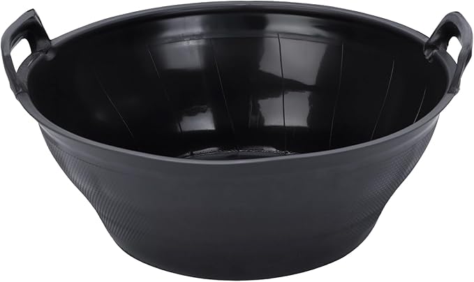 4Pcs Rubber Feed Pan, 3.1 Gallon Horse Feed Bucket Utility Feeder Bucket for Cats Dogs Goats Chicken Dust Bath Container Animal Feeding