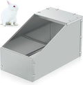 Maxcheck 1 Pcs Galvanized Metal Rabbit Nesting Box Bunny Small Animal Nest with Removable Acrylic Floor Durable Easy to Clean for Indoor Outdoor Use Rabbit Supplies (16 * 11.5 * 11.5 Inch)