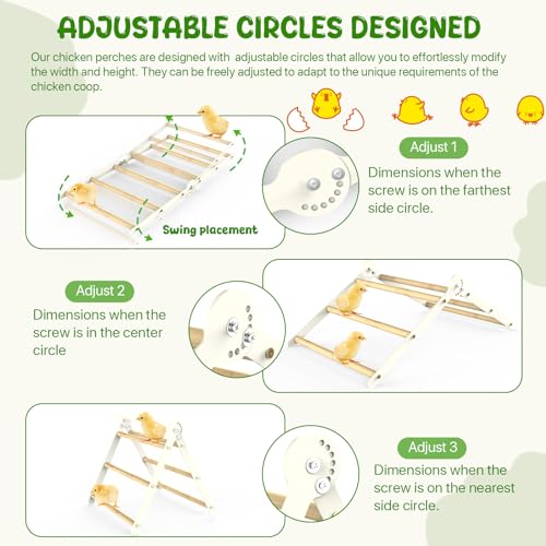 Bamboo Adjustable Chicken Perch with Roost Bar for Coop - Metal, 10 Pack - Image 2