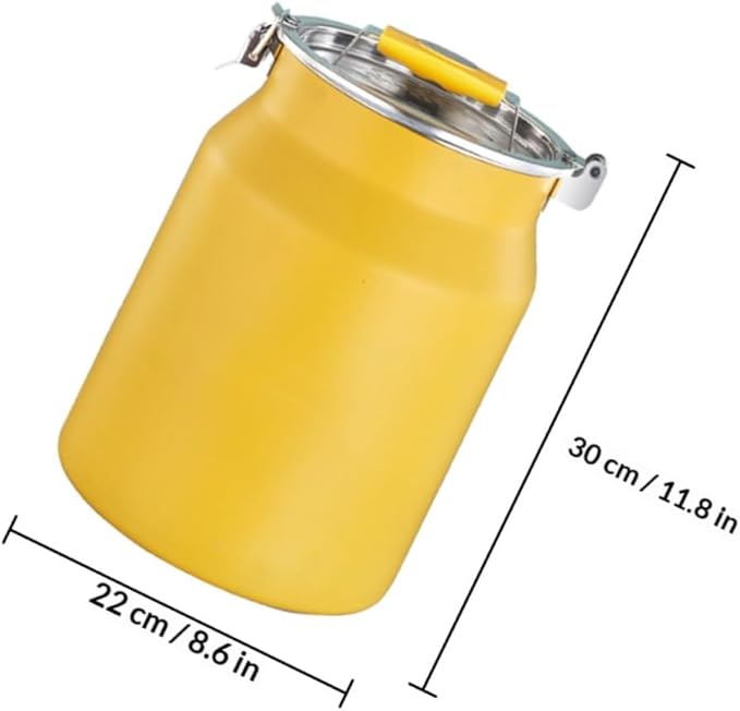 Stainless Steel Rice Storage Bucket 10l with Airtight Seal Yellow Household Grain and Flour Container Kitchen Food Storage Bin
