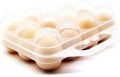 JAMOR 12 Grid Egg Storage Box Portable Box Basket, Shockproof Eggs Storage Necessary For Camping And Picnic, Portable Thickened Egg Box For Travel And Outdoor (White)