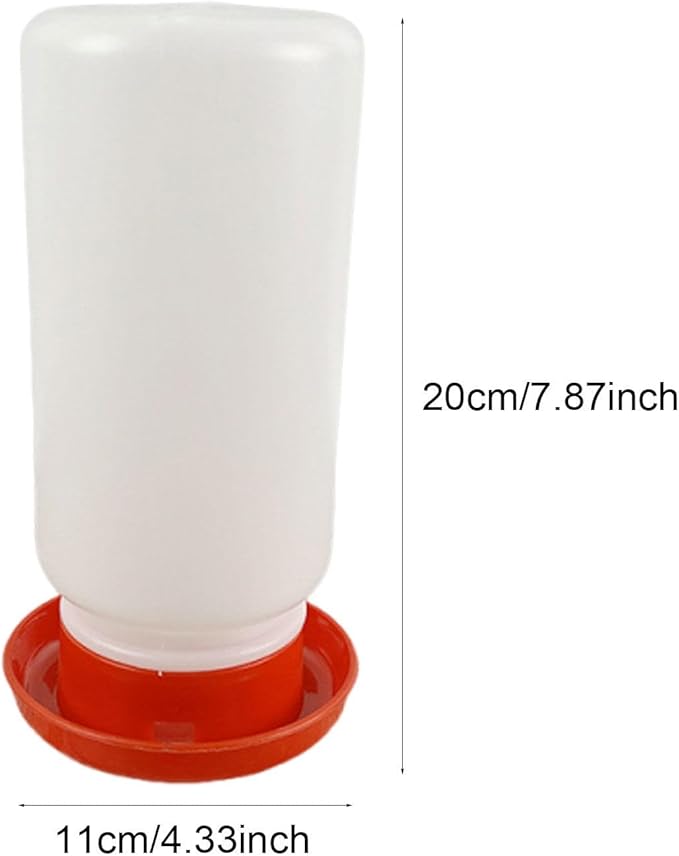 Chicken Feeder Waterer Supplies Chicken Coop Accessories Chicks Backyard Easy Use Portable Hen Pigeon Red Starter Kit, 1000 ml
