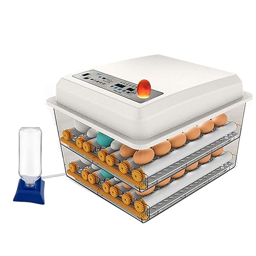 JAEDO 120 Egg Incubator Poultry Hatcher with Fully Automatic Egg Turning and Temperature Humidity Control for Chickens Ducks Goose Birds, Built-in Egg Candler (120)