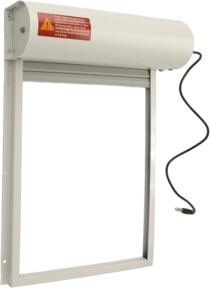 Acouto Automatic Chicken Coop Door Solar Powered Automatic Chicken Coop Door Opener with Timer for Duck Goose Farm Equipment Solar Automatic Chicken Coop Opener with Timer (White)