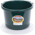 Little Giant® Plastic Animal Feed Bucket | Round Plastic Feed Bucket with Metal Handle | Made in USA | 8 Quarts | Green