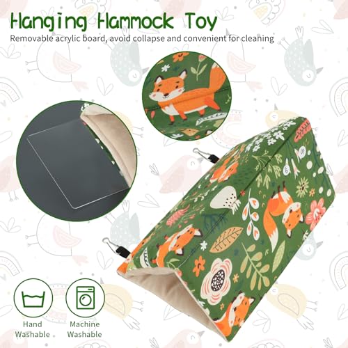 Rypet Bird Nest House, Bird Bed for Cage - Medium (Pack of 1), Green, Cotton, Hanging Hammock Bird Hut - Image 6