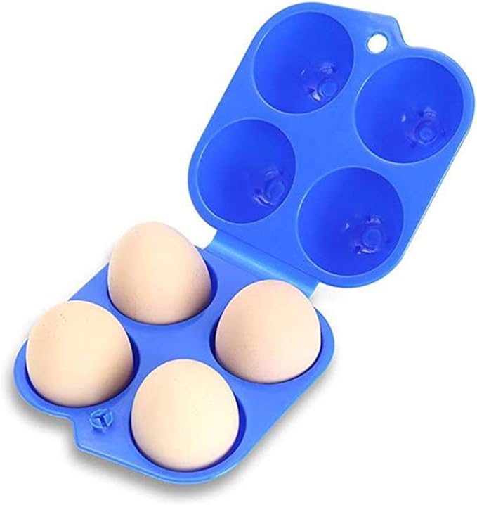 AKIRO Portable Camping Carrier For 4 Eggs Case Box Kitchen Convenient Container Egg Storage Box Container Hiking Outdoor Kitchen Tools (2 pcs)