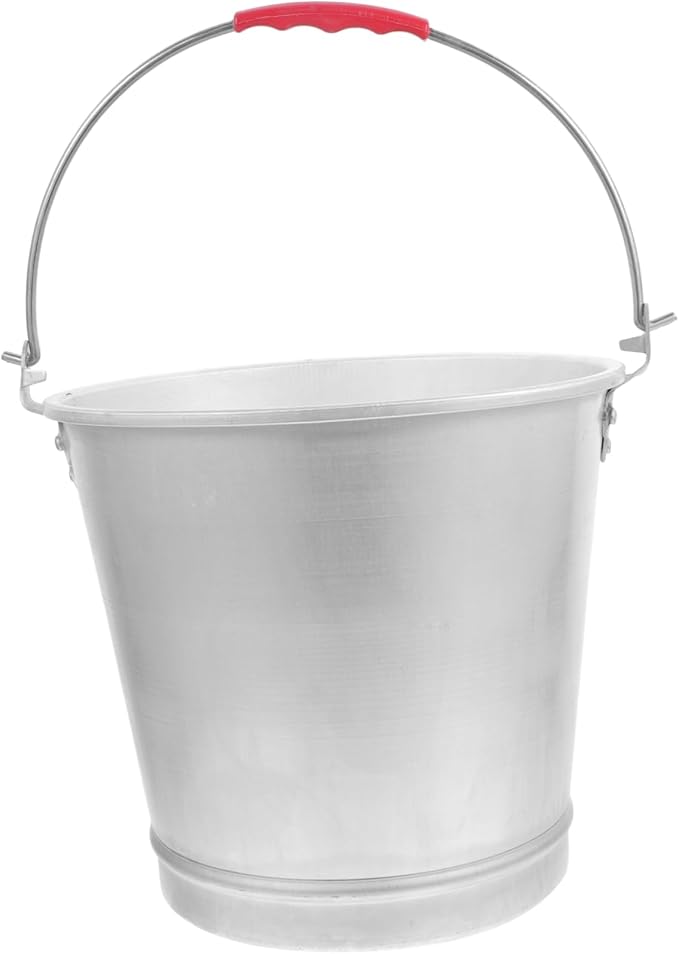 PRETYZOOM Portable Aluminum Milk Storage Bucket Heavy Duty Water Container for Beach Farm and Camping Corrosion Resistant Capacity Easy to Clean