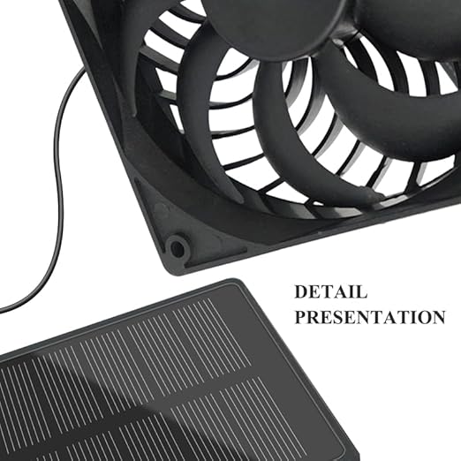 12V DC 1.8W Solar Charging 4.72-inch Fan Provides Exhaust Ventilation and Cooling for The pet House