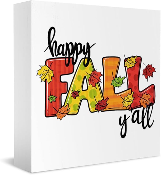 Fall Decorations for Home Farmhouse Office Bedroom Living Room, Fall Maple Leaves Sign, Autumn Decor Wood 2401