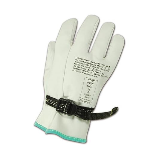 MAGID PowerMaster 12501PS Leather Linesmen Protector Gloves, 1 Pair, 9.5” Length, Size 8.5