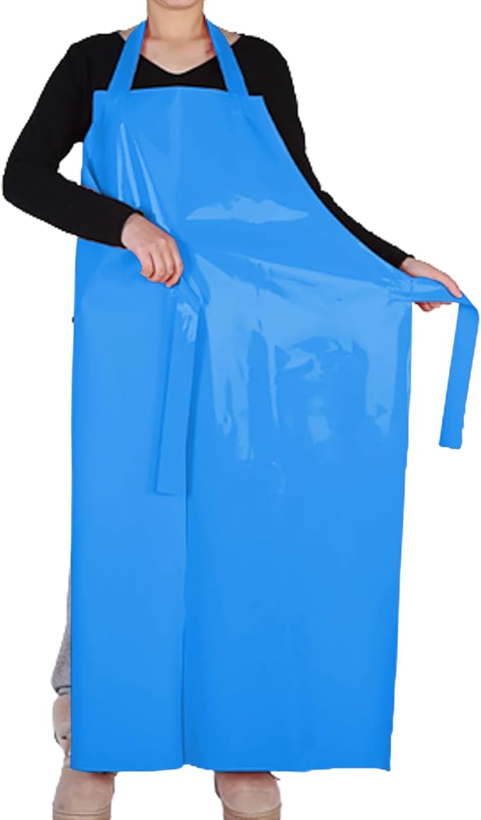 ELEBOX Waterproof Oil Proof Bib Apron Utility Apron Chemical Resistant Apron with Sleeve Work Apron Ultra Lightweight