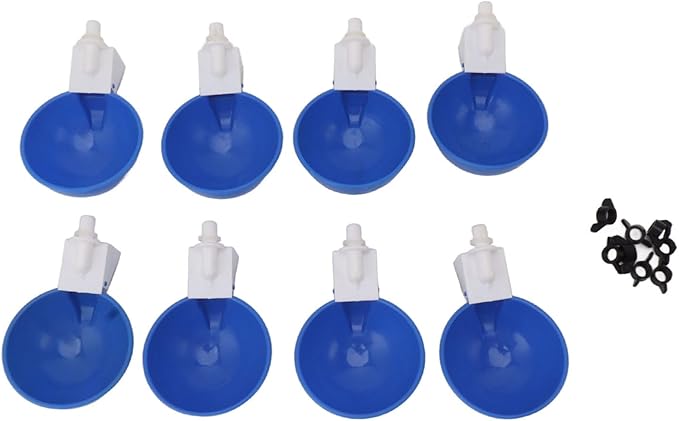 High Capacity Automatic Chicken Waterer Bowl with 12L Handheld Bucket Gravity Watering System for Quail, Easy Installation - Durable Plastic (Bucket + Big Blue Bowl + Black Screws)
