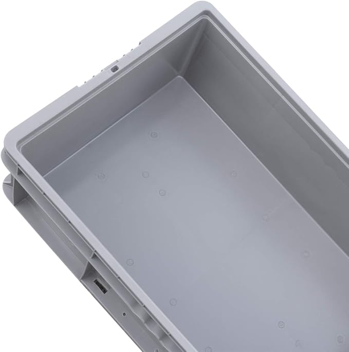 Buckhorn SW3215080201000 Plastic Straight Wall Storage Container Tote, (32-Inch x 15-Inch x 7-1/2-Inch), light grey