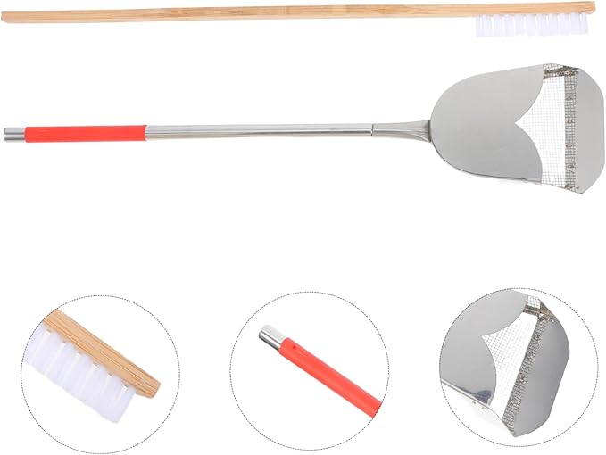 Kisangel 2pcs Bird Cage Cleaning Brush and Shovel Set Efficient Cage Tools for Bird Chicken Coop Feeder Perch Cleaning
