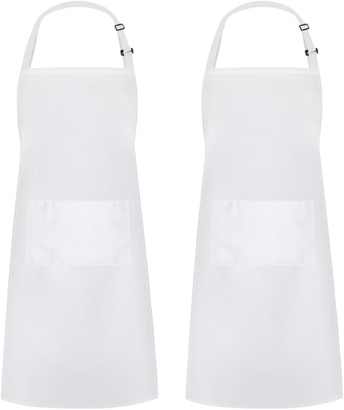 Syntus Adjustable Bib Apron with 2 Pockets Cooking Kitchen Aprons for Women Men Chef