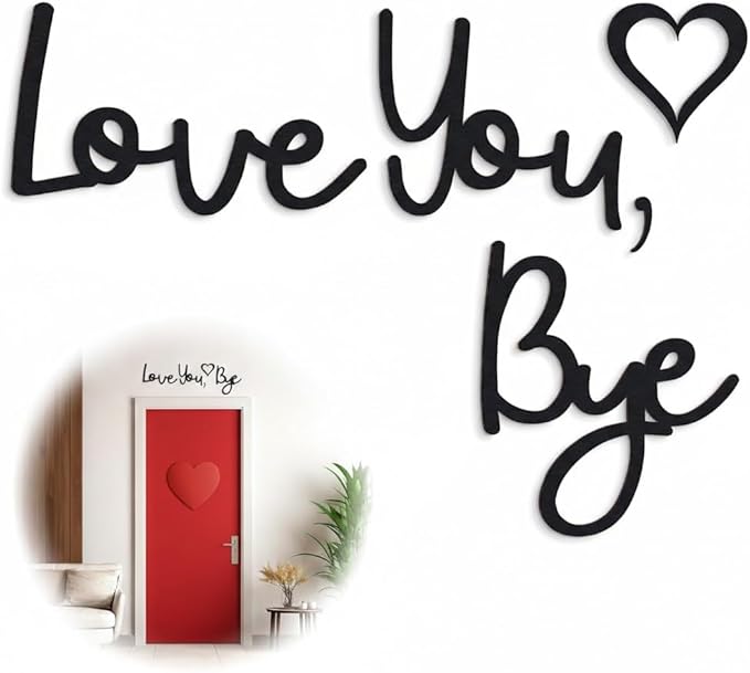 Love You Bye Sign Above Door Decor - 31.5” Wall Sign Door Decorations, Lightweight and Easy to Install Farmhouse Wall Art, Suitable for Hallway and Living Room, Good for Inside and Outside Use
