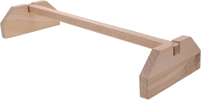 POPETPOP Natural Wood Chicken Perch Stand 15.7 Inch Indoor Roosting Platform Safe Rooster and Chick Play Accessory for Pet Birds