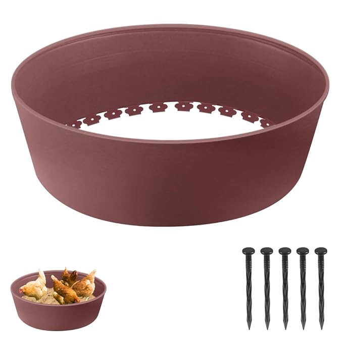 Chicken Dust Bath Tub, Adjustable 25'' Chicken Dust Bath Contain Bottomless Design, Dust Bath for Chickens, Ducks, Turkeys, Quails for Farms, Chicken Coops (Brown)