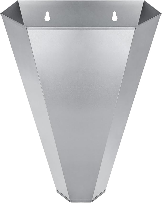 Large-Sized Galvanized Steel Chicken Restraining Cone for Poultry, Suitable for Large Layers, Broilers, Roasters, and Turkeys Up to 14 Pounds - Flat-Back Killing Cone, Easy to Clean