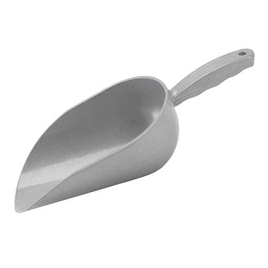 Aluminum Alloy Pet Food Scoop, Metal Feed Scoop for Dog Cat Poultry Goat Cattle Pig, Multipurpose Grain Scoop Shovel with Accurate Portion Control, Easy to Clean and Durable for Ki