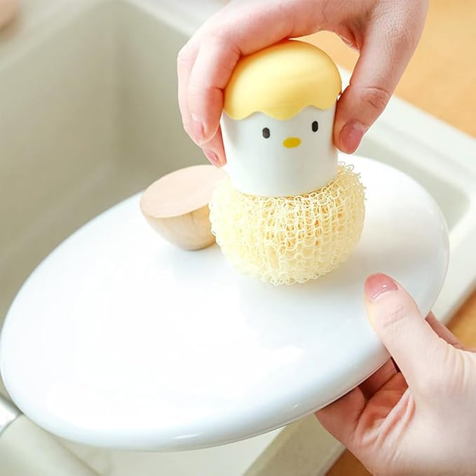 2 Pcs Egg Cleaning Brush Chick Brush Cute Egg Shape Scrubber Egg Cleaner for Freshers Eggs and Incubator Scrub Brush About 12 X 8cm