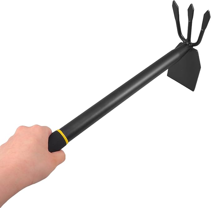 Yardwe Manganese Steel Garden Hoe and Cultivator Tool with Ergonomic Handle for Weeding Soil Loosening Flower Planting and Home Gardening