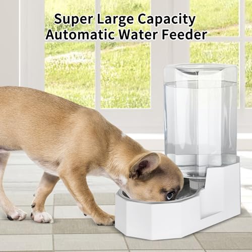 Sfozstra Dog Water Bowl Dispenser: 7L White Gravity Stainless Steel Bowl - 6L Without Filter, 6 liters - Image 4