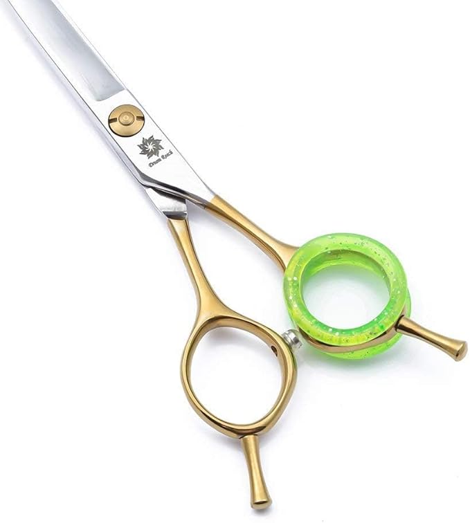 7 inch Barber Scissors Shear Curved - Hair Cutting Scissors Two-way Bent Blade Scissor Japanese 440C Steel - Hair Stylists Shears with Twin Tail