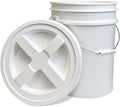 ePackageSupply 5 Gallon Bucket with Gamma Seal Screw on Airtight Lid, Food Grade Storage, Premium HPDE Plastic, BPA Free, Durable 90 Mil All Purpose Pail, Made in USA, 120, White