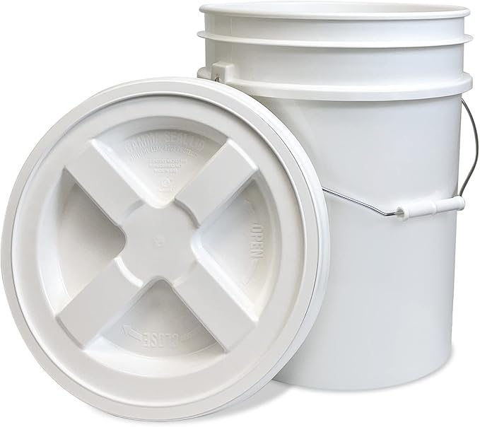 ePackageSupply Premium 5 Gallon Food Grade Plastic Pail with Gamma Seal Lid | Made in USA | BPA-Free | Heavy-Duty 90 Mil | Airtight Stackable Container, 60 Count