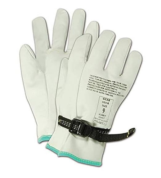 MAGID PowerMaster 12501PS Leather Linesmen Protector Gloves, 6 Pairs, 9.5” Length, Size 9/Large