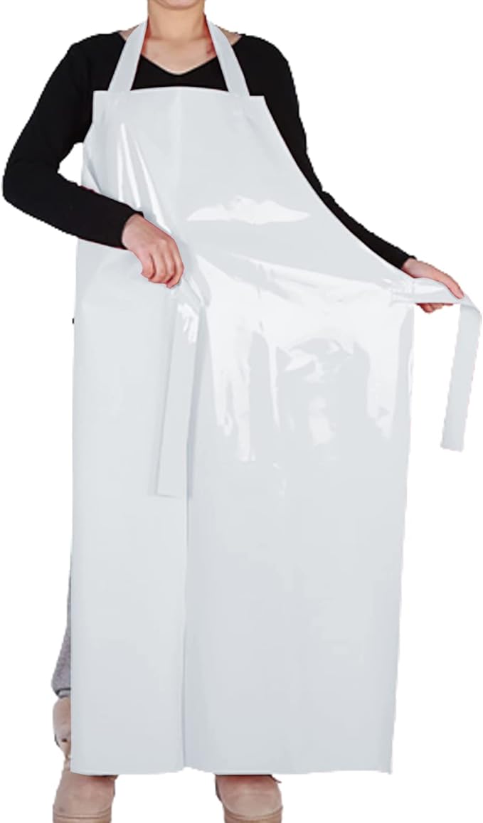 ELEBOX Waterproof Oil Proof Bib Apron Utility Apron Chemical Resistant Apron with Sleeve Work Apron Ultra Lightweight