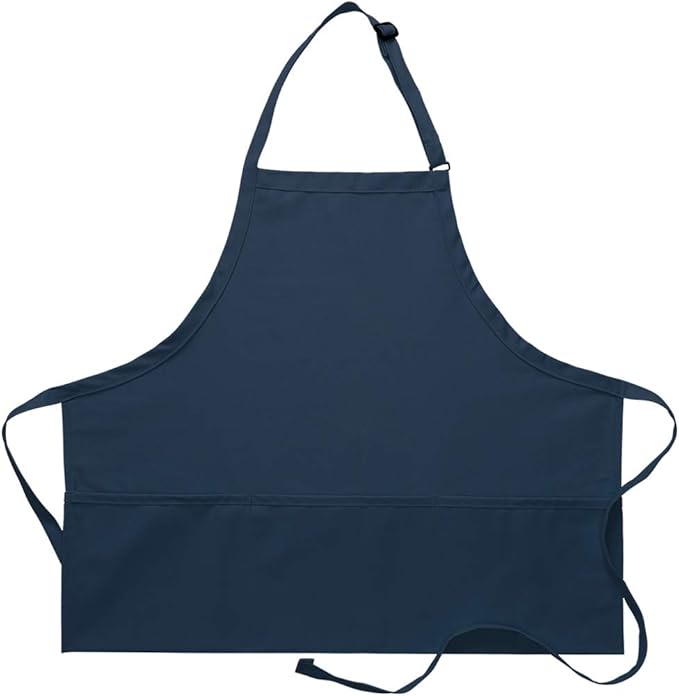 DayStar Apparel Premium Quality 3-Pocket Bib Apron with Adjustable Neck and Extra Long Ties - Style 200