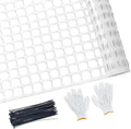 PotatoLife Plastic Mesh Fence Safety Fence, 4'x100' Roll with 100 Zip Ties, Resuable Temporary Netting for Garden Fencing, Construction, Snow Fencing, Animal Barrier, Poultry, Deer, Patio, White