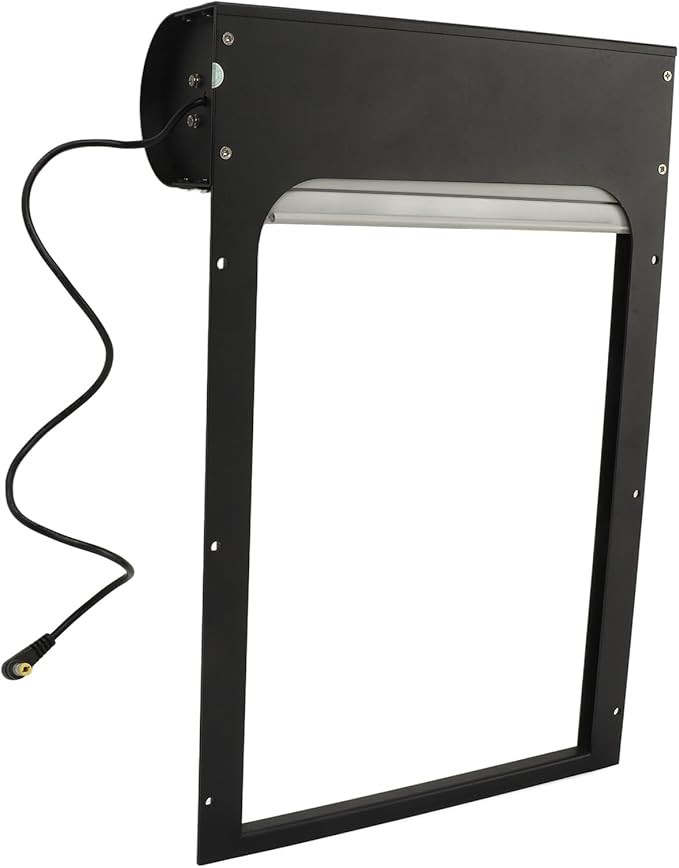 Automatic Chicken Coop Door, Solar Powered Timer Control with LED Display for Poultry Safety Duck Goose Farm, Metal Plastic Construction (Black)