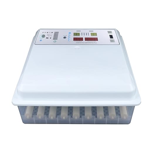 Eggs Incubator, 64 Eggs LCD Digital Automatic Incubator with Egg Turning and High-Temp Alarm, Double Power Supply Household Mini Incubator Box for Chickens Ducks Goose Birds