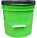 House Naturals 2 Gallon Food Grade - BPA Free Made in USA Buckets Lime Color pails with Screw On Gasket Lids (1, Lime - Black lids)