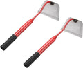 HARFINGTON 2pcs Garden Hoe 16.14" x 6.3" Steel Hoe Garden Tool Anti-Rust with Non-Slip Handle Edger Weeder Shovel for Backyard Loosening Farm Planting Weeding, Red