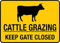 Cattle Grazing Keep Gate Closed Tin Sign Warning Metal Sign Vintage Wall Decor for Home Farm Bar Coffee Shop Club Decoration 12x16 Inch