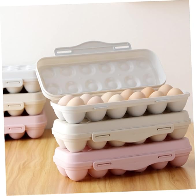 2pcs Egg Box for Fridge Egg Tray Sturdy Storage Container Stackable Fridge Accessories Material Easy to Clean