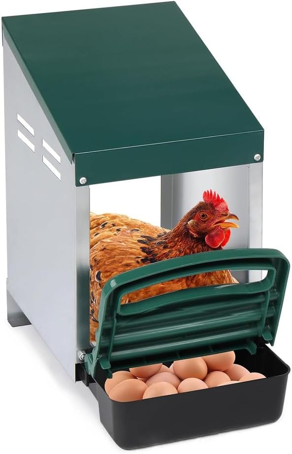 Nesting Boxes for Chickens - Egg Laying Boxes for Hens with Removable Trays and Roll Out Egg Collection - 1/2/3 Hole Wall Mount Laying Boxes for Hens, Metal Material - Durable,1